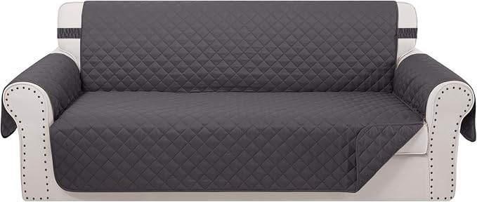 Reversible Oversized Sofa Covers, XL Sofa, Dark Grey/Dark Grey by LuxshareHome