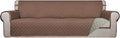 PureFit Reversible Quilted Couch Covers for Dogs Sofa Cover 4 Seater 88" | Brown/Beige, Water Resistant Couch Protector, Washable Pet Couch Cover with Non Slip and Elastic Straps For Kids by PureFit