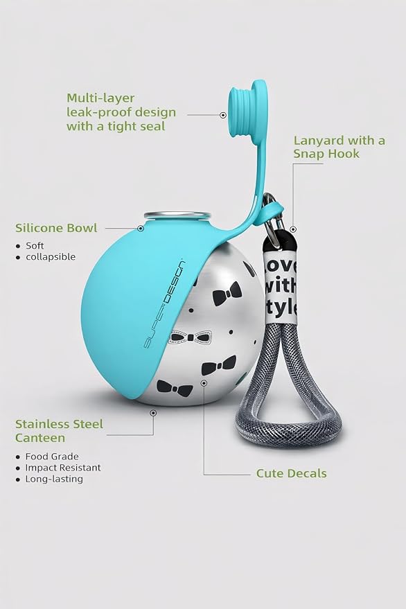 Portable Dog Water Bottle for Small Dogs: 285ml 2-in-1 Insulated Compact Leak-Proof Stainless Steel Round Water Dispenser with Collapsible Bowl for Daily Walks, Short Hikes & Travel - Image 9