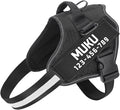 MUMUPET Custom Dog Harness Vest with 2 Personalized Name & Phone Patches | No Pull Reflective Adjustable with Handle, Soft Breathable Padding for Large Dogs (Black, L) by mumupet