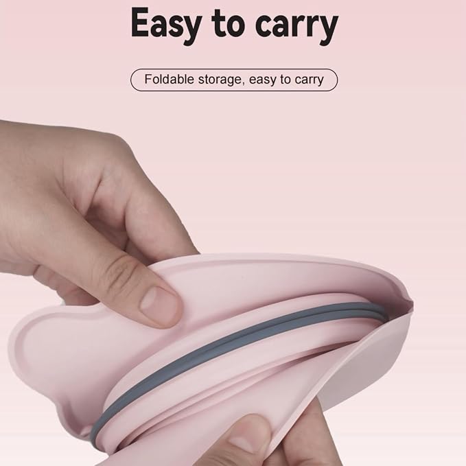 Collapsible Dog Bowls for Travel, Portable Dog Food & Water Bowls Set, Foldable Silicone Puppy Bowls, Cute Lightweight Compact Pet Travel Accessories Essentials Grey - Image 5