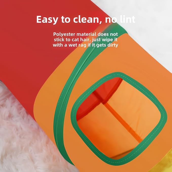 Rainbow Cat Tunnel | Collapsible, Interactive Play Toy, For Indoor Cats, Kittens, Rabbits & Puppies, Durable & Portable - Image 5