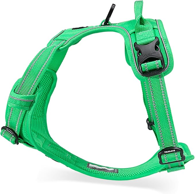 TRUE LOVE Adjustable No-Pull Dog Harness Reflective Pup Vest Harnesses Comfortable Control Brilliant Colors Truelove TLH5651(Grass Green,XL) | Front Clip, No-Choke, Soft Padded, Control Handle, Anti Escape, Dog Car Harness, Walking and Training, Escape... - Image 3