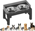 PAKEWAY Elevated Dog Bowls for Medium and Large Dogs, Spill Proof Tiltable Dog Feeder with 2 Stainless Steel Bowls, 6 Height Adjustable Raised Dog Bowl Stand by PAKEWAY