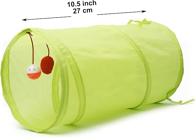 Youngever Cat Tunnel Toy, Collapsible Crinkle Tube with Hanging Ball, Interactive Play Tunnel for Cats, Kittens, Small Pet - Image 2