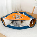 LEFTSTARER 2-in-1 Collapsible Cat Tunnel for Indoor Bed and Hideout - Pet Dog Rabbit Bunny Ferret Tunnel Tubes Toys with Removable Washable Mat, Tower Wheel Stuff by Unknown