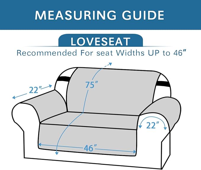 H.VERSAILTEX Sofa Protector for Dogs/Cats/Pets Sofa Covers Slipcover Quilted Couch Coveres Loveseat Covers with Non Slip Elastic Strap Water Resistant Seat Width: 46" (Loveseat, Khaki/Beige) - Image 2