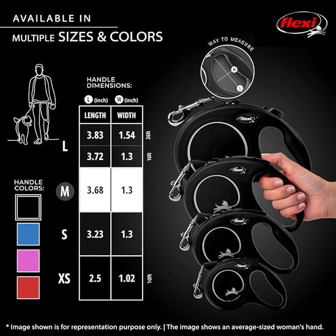 FLEXI® Classic Cord Retractable Dog Leash, Medium, 26 ft - Black | German engineered, original flexi leash, durable quality for dogs up to 44 lbs, tangle-free, walking, reliable brake system - Image 5