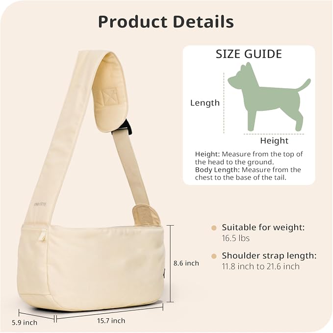 ONECUTE Dog Sling Carrier 15 lbs, Small Dog Carrier Sling for Cat & Puppies | Suitable For Carrying Pet 3-10lbs, Spacious Space So Pets Will Not Be Crowded, Adjustable Shoulder Straps And Breathable Mesh - Image 2