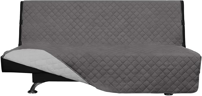 Easy-Going Reversible Couch Cover, Large Futon Sofa, Gray/Light Gray | Machine Washable Slipcover For Dogs, Water Resistant Furniture Mat For Living Room, Non-Slip Sofa Cover, Pet Friendly by Easy-Going