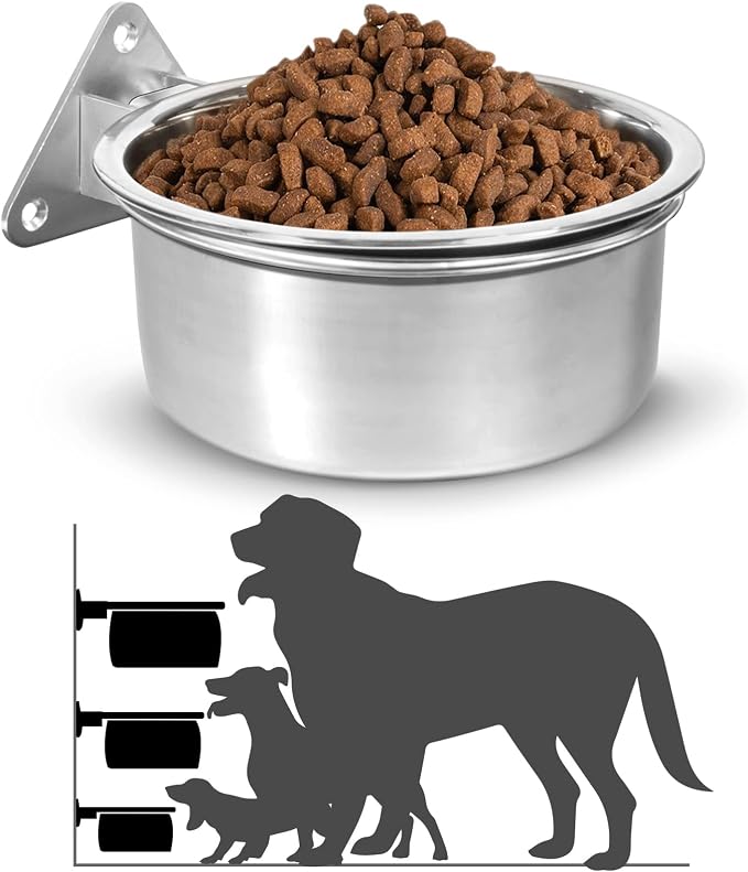 Raised Small Dog Bowls Wall Mount Pet Bowl, Collapsible Elevated Pet Bowl for Dog Cat Chicken Coop - 4 Cups / 1 Quart - Image 2