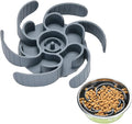 Slow Feeder Dog Bowls Insert,Third Generation upgradedSuper Firm Eating Bowl（Cuttable） for Large Breed and Medium Small Size Compatible with Regular Elevated Metal Glass Dog Bowl (Gray) by Unknown