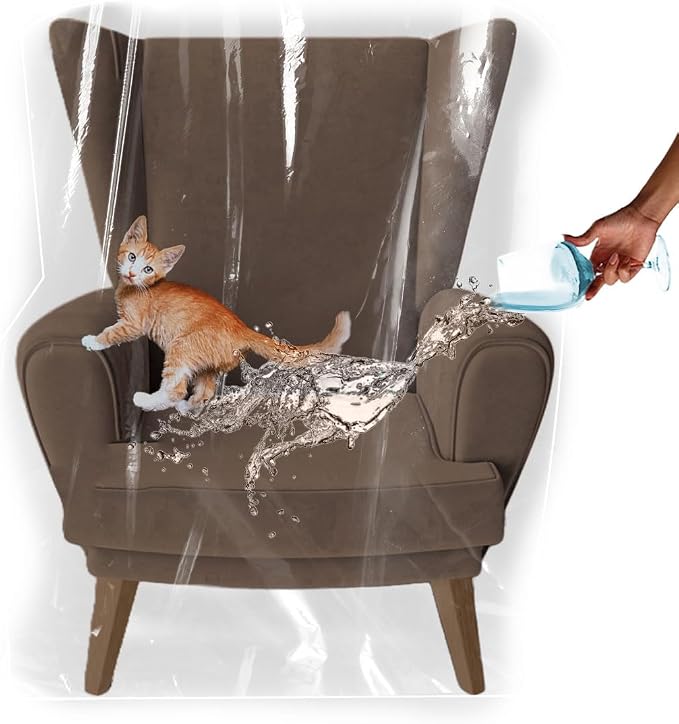 LAMINET Heavy Duty Clear Plastic Chair Covers Protectors for Recliner | Durable vinyl protector shield for armchair recliner against pet scratches, hair, dust, spills; simply wipe clean. by LAMINET