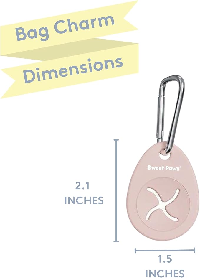 Dog Poop Bag Holder Charm Duo – Hands-Free Carry of Used Poop Bag, Durable Eco-Friendly Silicone Dog Walking Accessory with Carabiner Clip, Blush Pink & Lavender - 2 charms included - Image 7