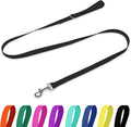Waterproof Dog Leash, 5/6 FT Durable Odor-Proof Dog Leashes with Strong Metal Hooks Fits Small Medium or Large Dogs (Black, 6FT - 1 inch Width) by KiddingPets