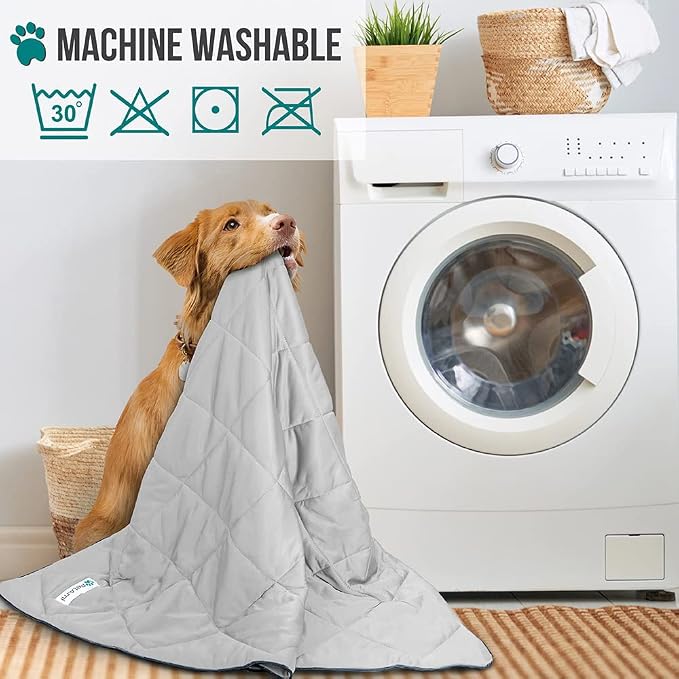 PetAmi Premium Cooling Dog Blanket | Lightweight Fluffy Pet Throw Blanket Bed Cover for Dogs, Cat, Puppies | Pet Blanket Furniture Protector Couch Sofa | Reversible Fuzzy Cozy | 29x40, Light Grey - Image 5