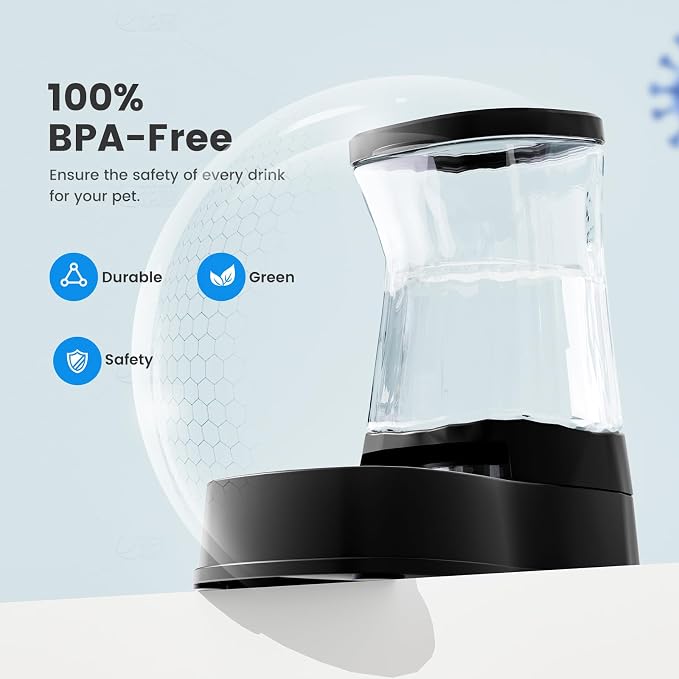 Gardner Pet Automatic Gravity Water Dispenser for Dogs, 1.0Gallon 100% BPA-Free Dog Water Bowl Dispenser, Pet Water Fountain Dispenser with Sponge Filter for Small&Medium Dogs, Cats, Puppies(Black) - Image 5