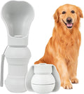 Dog Water Bottle,Portable Water Bowl for Dog,Collapsible Food Grade Silicone,Travel Pet Water Bottle for Outdoor Walking, Hiking, Camping,Gray by Unknown