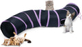 Sheldamy Cat Tunnel, S-2-Way Cat Tunnels for Indoor Cats, Collapsible Cat Play Tunnel, Interactive Toy Maze Cat House with 1 Play Ball for Cats, Puppy, Kitty, Kitten, Rabbit (Pink & Black) by Sheldamy