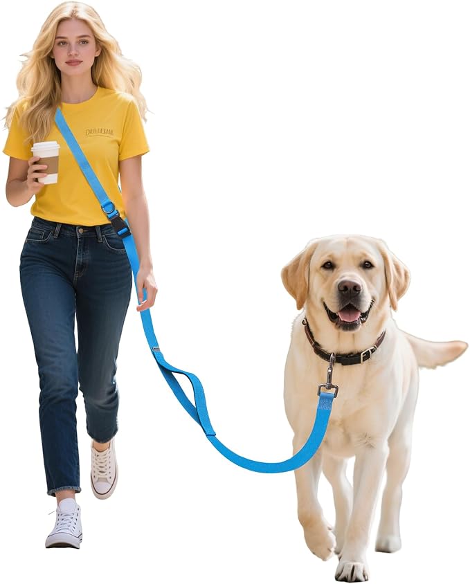 Hands Free Dog Leash,Galaxy Reflective,Crossbody Dog Leash,Blue | Galaxy Reflective • High Visibility • Emergency Control Handle • Heavy-Duty Hardware by JCHOUSEPetSupplies