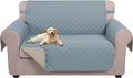 U-NICE HOME Loveseat Sofa Cover for 2 Cushion Couch, Light Blue/Beige | 54''Oversized Loveseat Cover Washable, Pet Friendly, Elastic Straps, Water Repellent, Furniture Protector for 2 Cushion by U-NICEHOME
