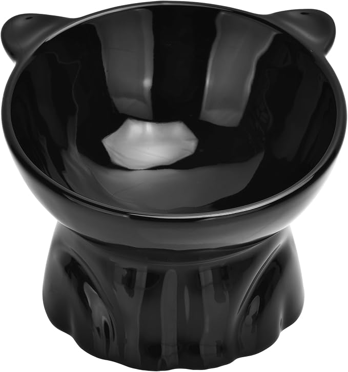 Elevated Cat Food Bowl,9 Oz Ceramic Raised and Tilted Water Bowl,Anti Vomiting and Protect Pets Spines Dishes for Fat Faced Cat, Indoor Cats,Kitten,Small Dog (Pink) - Image 6