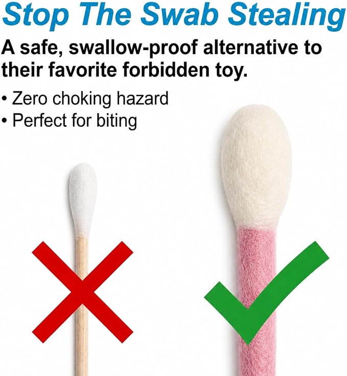 Glaciart One XXL Swabs Cat Toys with Catnip - 2 Pk | Durable for Chew, Cute Cat Toys Interactive Kitty for Boredom, Exercise, & Play | Filled w/Organic Catnip for Anxiety & as Digestive Aid - Image 3