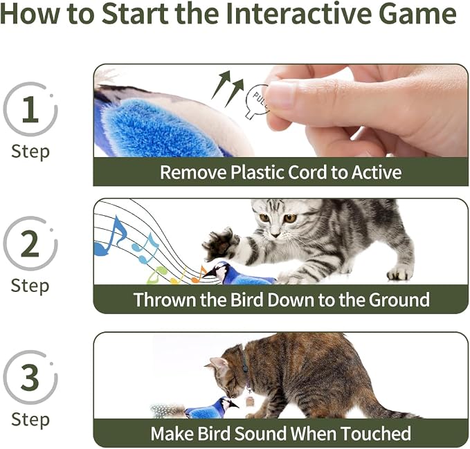 Interactive Cat Toys for Indoor Cats,Catnip and Feather,2Pcs | Realistic Chirp,Teaser String Included,Natural Catnip,Teething and Kicking,Indoor Kitty Kitten Exercise,3.5 inches - Image 7