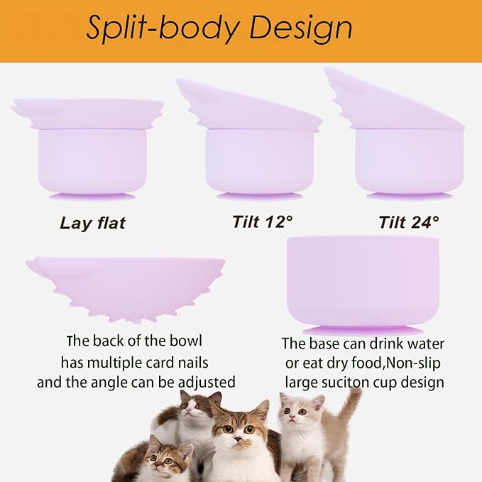 Elevated Cat Bowl, Silicone Dog Bowls for Food and Water, Wide Shallow Cat Food Dish, Whisker Fatigue, Lead & Cadmium Free, Great Height for Pet(Green) - Image 4