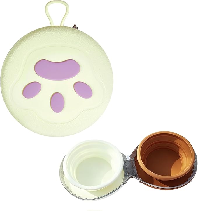 Zegcohjave Collapsible Dog Bowls, 2-in-1 Silicone Portable Dog Food and Water Bowl, Travel Pet Bowls for Dogs & Cats, Ideal for Camping, Hiking and Outdoor Adventures(Brown and light yellow) by Unknown