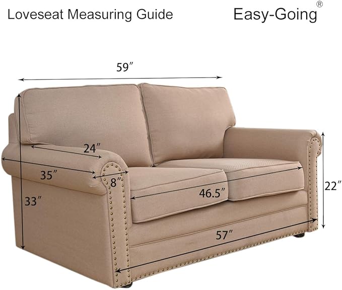 Easy-Going Reversible Couch Cover, 2 Cushion Sofa, Chocolate/Beige | Loveseat, Slipcover For Dogs, Water Resistant Furniture Mat, Living Room, Non-Slip Sofa Cover, Pet Friendly - Image 7