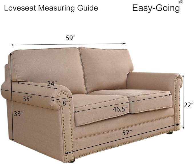 Easy-Going Reversible Couch Cover, 2 Cushion Sofa, Loveseat, Black/Beige | Machine Washable Slipcover For Dogs, Water Resistant Furniture Mat For Living Room, Non-Slip Sofa Cover, Pet Friendly - Image 7