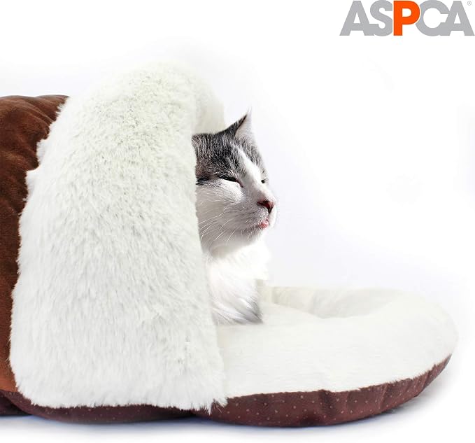 ASPCA Cave Bed for Cats, Cozy Slipper for Indoor Pets | Soft plush enclosed pet bed gives indoor cats, kittens and small pets a cozy place to curl up, sleep and lounge. - Image 3