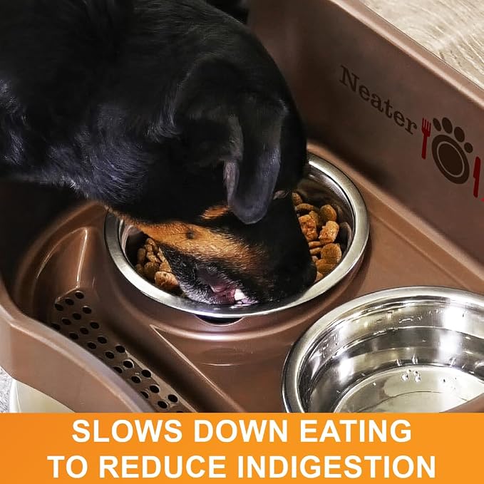 Neater Pet Brands Stainless Steel Slow Feed Dog Bowl for Fast Eating Large Breed, Metal Slow Feeder Dog Bowl Fits in Large Neater Feeders, for Puppy or Dogs (>40 lbs), 3 Cup Food Capacity - Image 4