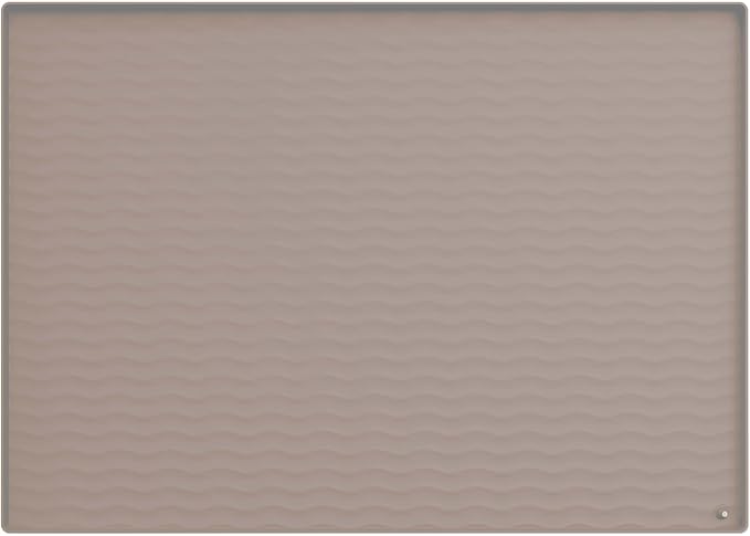 URMONA 25 x 22 in Waterproof Silicone Under Sink Mat, Cabinet Protector | Khaki, Under Kitchen Sink Mat, Kitchen Cabinet Liner, Bathroom Sink Protector, Pet Food Mat and Cat Litter Mat by URMONA