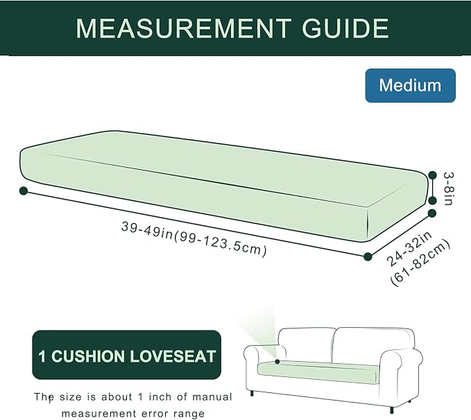 hyha Individual Couch Cushion Covers, Sofa Seat Cushion Covers Washable | Stretch Dog Couch Cover, Elastic Bottom, Anti-Slip Furniture Protector, Ideal For Pets & Kids, Durable Sofa Slipcover, Medium - Image 6