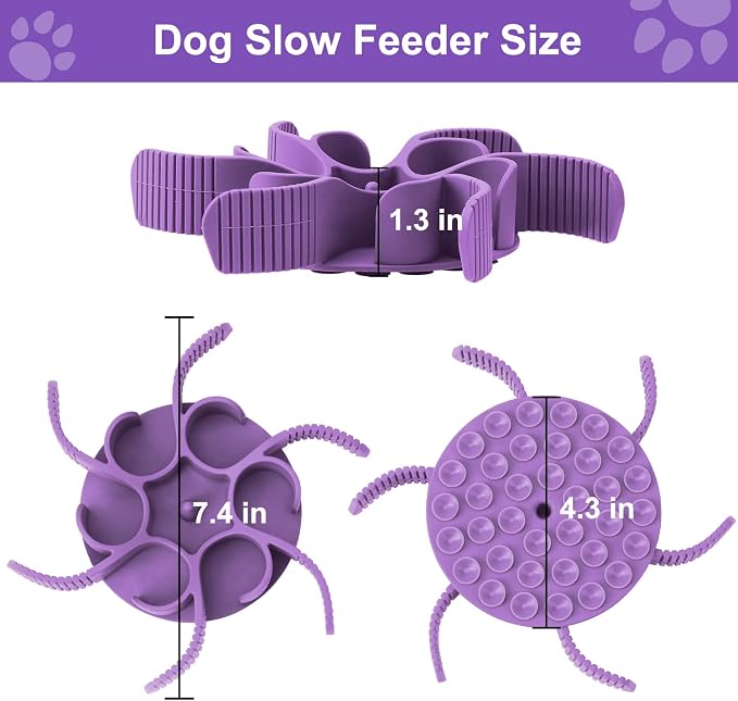 Dog Slow Feeder Bowls Silicone Spiral Pet Food Feeder Insert to Slow Eating | Durable Non-skid Compatible with Stainless Steel, Glass & Ceramic Slow Feeder Dog Bowls for Small Medium Large Breed Dogs - Image 7