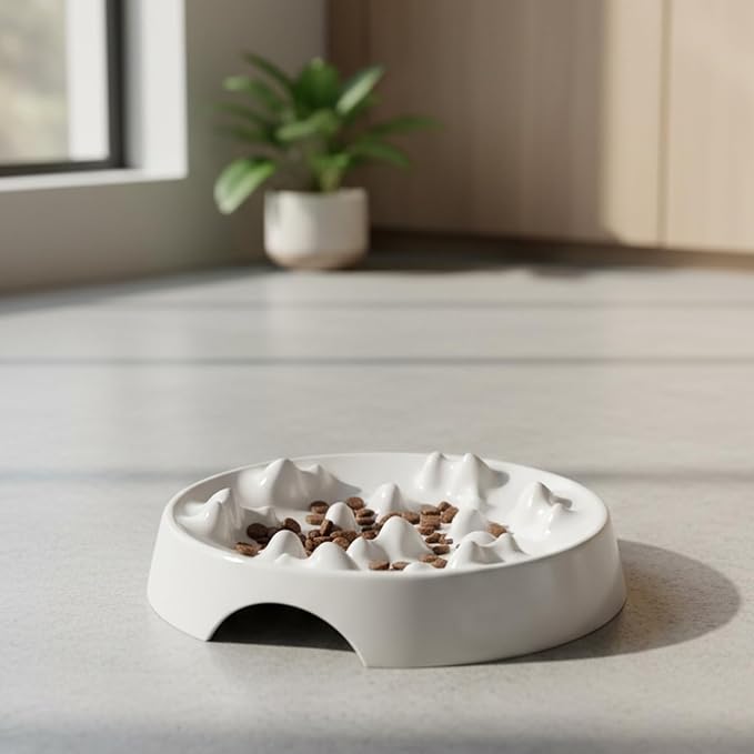 CatGuru Whisker-Friendly Slow Feeder Cat Bowl for Healthy Digestion | Perfect for kittens, adult, and senior cats. Encourages calm, healthy eating habits at every age. - Image 3