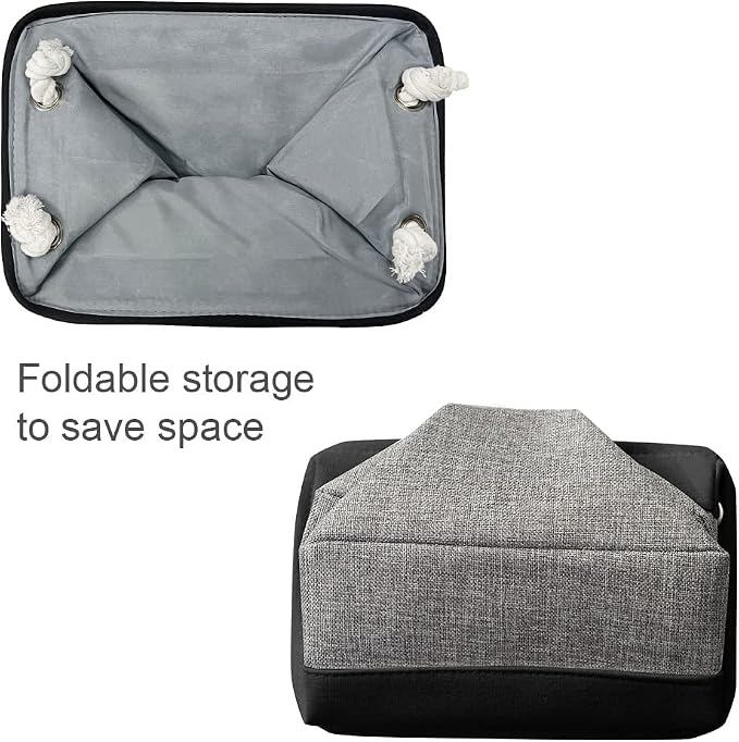TheWarmHome Storage Basket for Organizing - 1 Pack 14x10x6.7 inch Collapsible Storage Bins for Shelves, Dog Toy Bin for Closet Organizer laundry Gift Cloth Nursery (Grey & Black) - Image 7