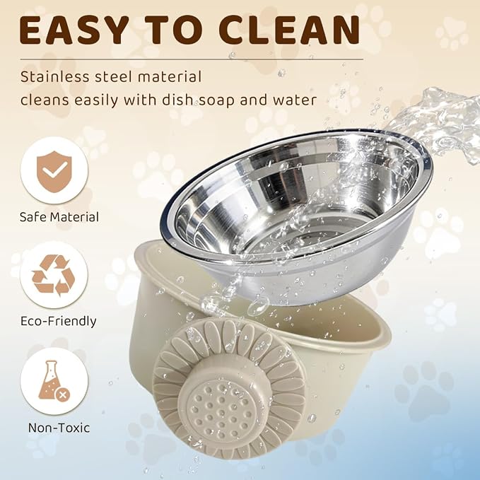 2Pcs Pets Lightweight Stainless Steel Bowl,Removable Stainless Steel Pet Hanging Food Water Feeder Bowl for Puppy Dog Cat Rabbit Ferret Bird Gunea Pigs (Gray-Medium) - Image 7