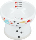 Necoichi Ceramic Elevated Cat Water Bowl, Whisker-Friendly (Fuji, Extra Tall) by NECOICHI