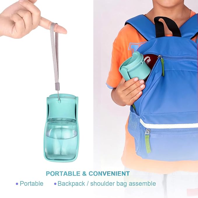 Portable Dog Water Bottle, Foldable Water Bottle for Dog, Blue, 12oz | Leak Proof Dispenser, Dishwasher Safe, Puppy Travel Water Bowl Fit for Cat, Rabbit, Small Animals Walking, Hiking, Travel - Image 5