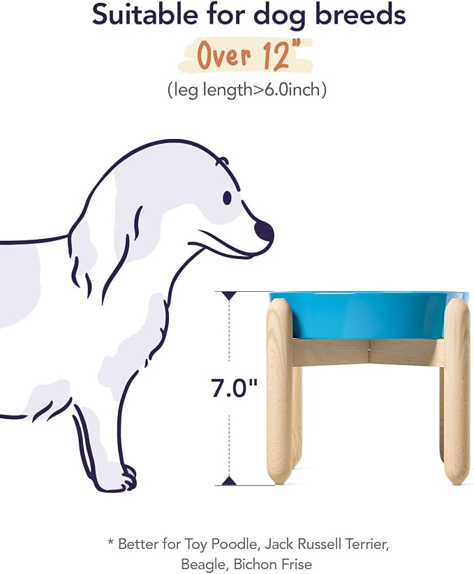 LE TAUCI Ceramic Slow Feeder Dog Bowls for Small and Medium Breed, 1.5 Cups Elevated Dog Bowl for Fast Eaters, Puzzle Bowl for Small Dogs and Cats, Vortex Blue - Image 6