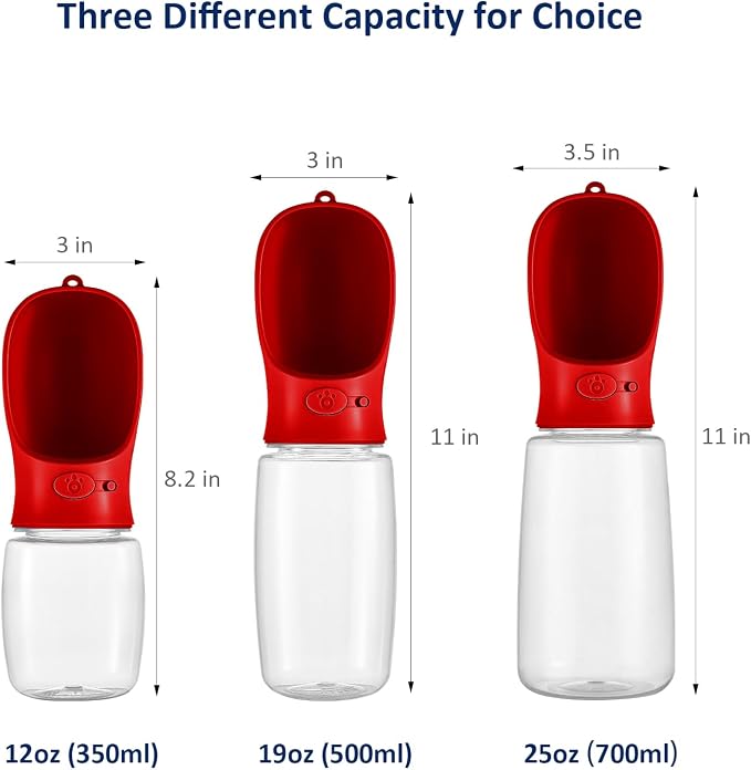 WePet Portable Dog Water Bottle, 19 OZ, Leak Proof Puppy Water Dispenser with Drinking Feeder for Pets Outdoor Walking, Hiking, Travel, Food Grade Plastic - Image 3