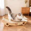 Upgraded Sisal Cat Scratcher Bed, Solid Oak Frame 1.3 cm Thick, 100% Sisal Pad, Curved Scratch Lounger, Stable Base Up to 36 lb, Sofa Protector, Odor-Free, 23.6" x 13.7" by Unknown