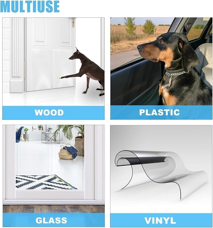 FTSTC Door Protector from Dog Scratching, [Thicken Vinyl] Heavy Duty Claw Guard Door Protector, Flexible Couch Corner Door Claw Shield for Cat, Anti-Scratch Guard for Furnitures(130in X 8.3in) - Image 4