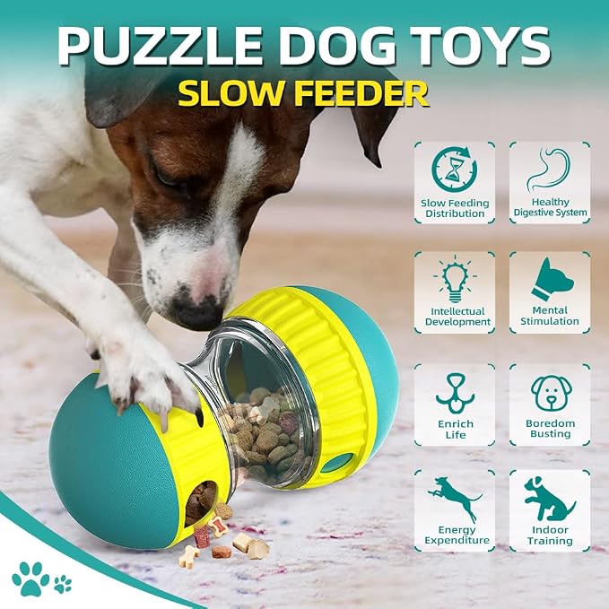 Mankoda Interactive Dog Puzzle Toy, Rolling Treat Dispenser Slow Feeder | Adjustable Kibble Outlet, Mental Stimulation, Reduces Fast Eating, Indoor Dog Enrichment Toy, BPA-Free, GRS Certified, Green - Image 2