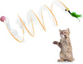 Andiker Spiral Tunnel for Cats, 21.45” Collapsible Cat Tunnel with Feather Toy and Plush Mouse Interactive Cat Toys for Indoor Cats to Relieve Boredom for Kitten (Ball) by Andiker-ServingforYou