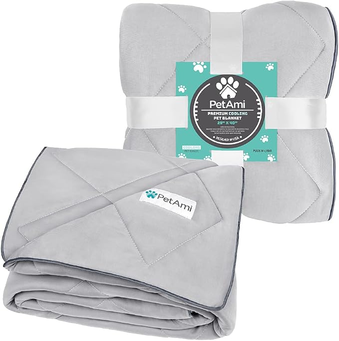 PetAmi Premium Cooling Dog Blanket | Lightweight Fluffy Pet Throw Blanket Bed Cover for Dogs, Cat, Puppies | Pet Blanket Furniture Protector Couch Sofa | Reversible Fuzzy Cozy | 29x40, Light Grey - Image 6