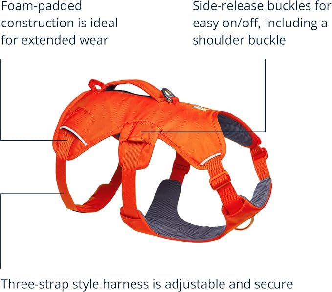 Ruffwear, Web Master, Multi-Use Support Dog Harness, Hiking and Trail Running, Service and Working, Everyday Wear, Blaze Orange, Small - Image 5